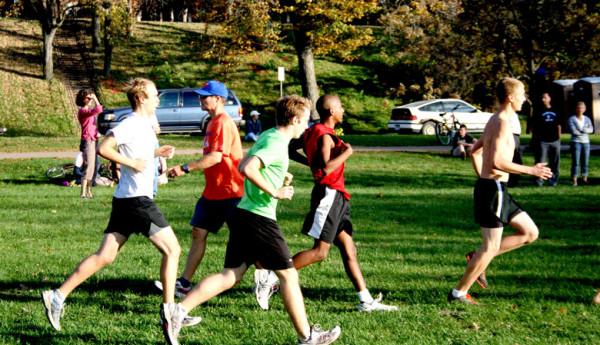 Members of the cross country running team participate in the Miller Relays on October 12.