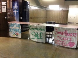 Participation in Winter Olympics, Valentines day carnations and tickets to South's Sweet Hearts dance are all being sold during lunch, get your tickets soon!