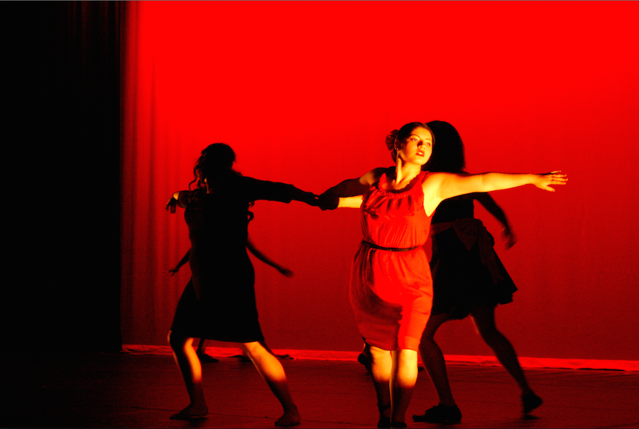 The tango-based dance was full of energy and strong red lighting.