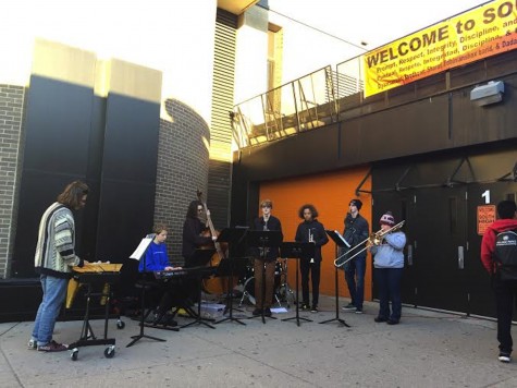 South's Jazz band greeted students at the door