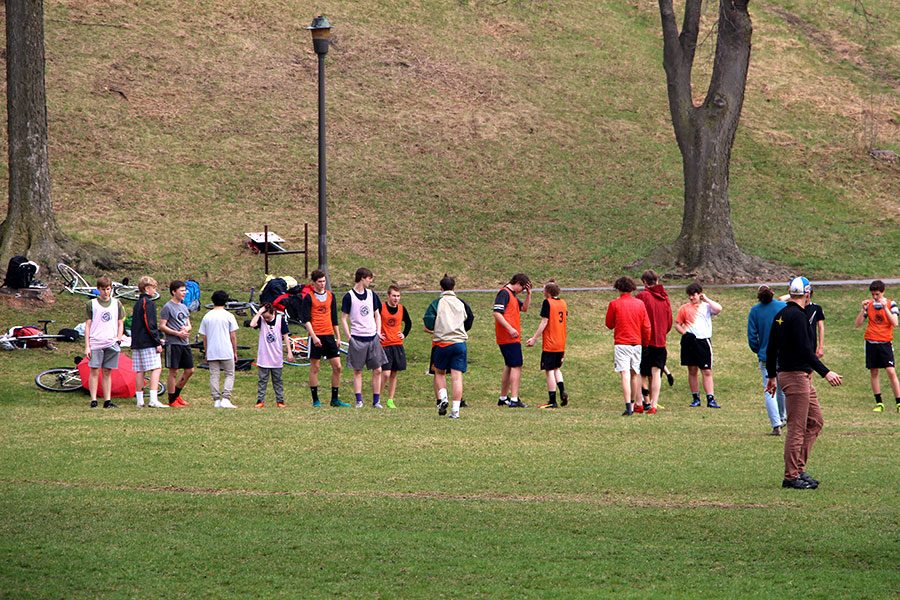 Pictured above the boys Ultimate Frisbee team practices at Powderhorn park. While many sports have gone down in numbers the participation in frisbee has surged in recent years. Photo: Livia Lund