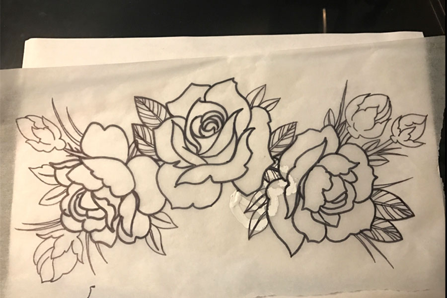 Above is a sketch of senior Jane Oas tattoo. Oas has loved the idea of having art on her body for a long time and as an 18 year old, she took the plunge. 