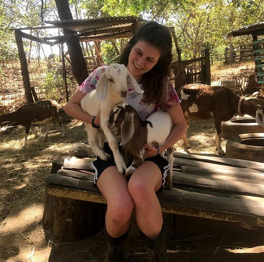 Celina Barnett-Cashman, class of 2017, went on a gap year this year before attending college. Pictured here at The Monkey Farm in Playa del Coco, in the Guanacaste province of Costa Rica, Barnett Cashman enjoyed her year because it was break from the common high to college pathway. “It’s definitely given me the perspective that I dont have to lay out my life the way that society makes me think I have to lay it out.”