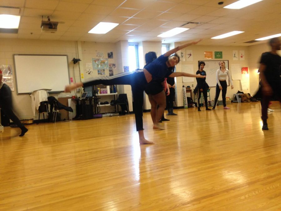 South High students warming up in the classroom. Dance can be used to express and articulate issues as art and exercise. This art form can be seen all throughout South, including school dances and the May Day parade. Haakon Anderson, a sophomore and member of Dance Company I, explained, I like being able to express myself and the community aspect especially in Company. In my group... we are all in this together and we teach each other and grow off of that. Photo courtesy of Nancy Nair.