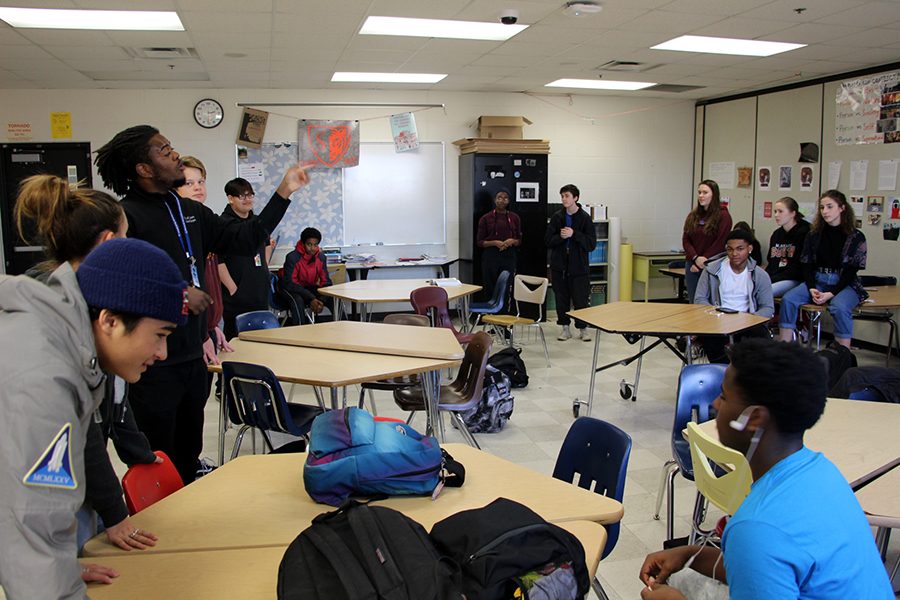 A freshman open classroom engages in a community building activity. This year, the Open Program has been seeing the highest enrollment numbers they’ve ever had.