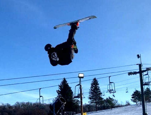 Students who participate in freestyle skiing and snowboarding often share clips and images of themselves doing tricks to their social media. This creates a larger sense of community in which students can go to find support and praise. Jae Walters spends a lot of time freestyle skiing at Afton, where his tricks have greatly improved through the years.