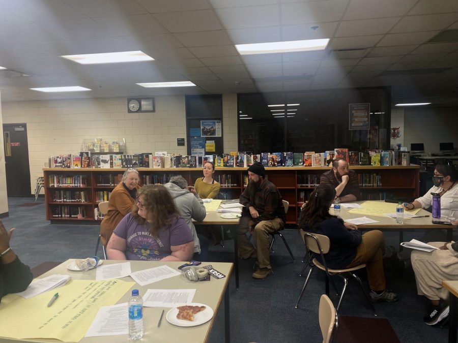 This picture is from the Site Councils monthly meeting, which discussed resources for academic improvement and helping students of color enroll in advanced placement classes in the meeting prior.