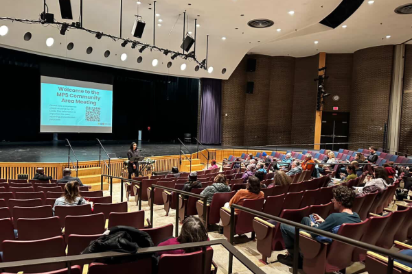 A photo taken during the MPS school transformation community meeting hosted at South High School on December 5. Photo courtesy of: Hillary Oppmann